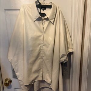 Elegant Cream Women's Button-Up Top